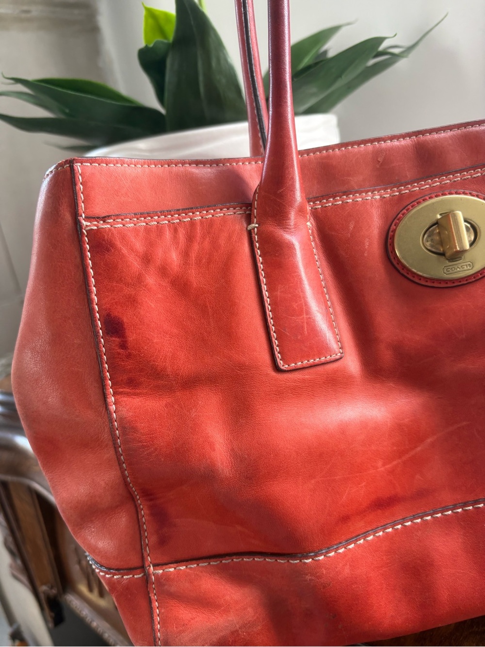 Coach orange Madeline Satchel shoulder bag - Picture 3 of 11